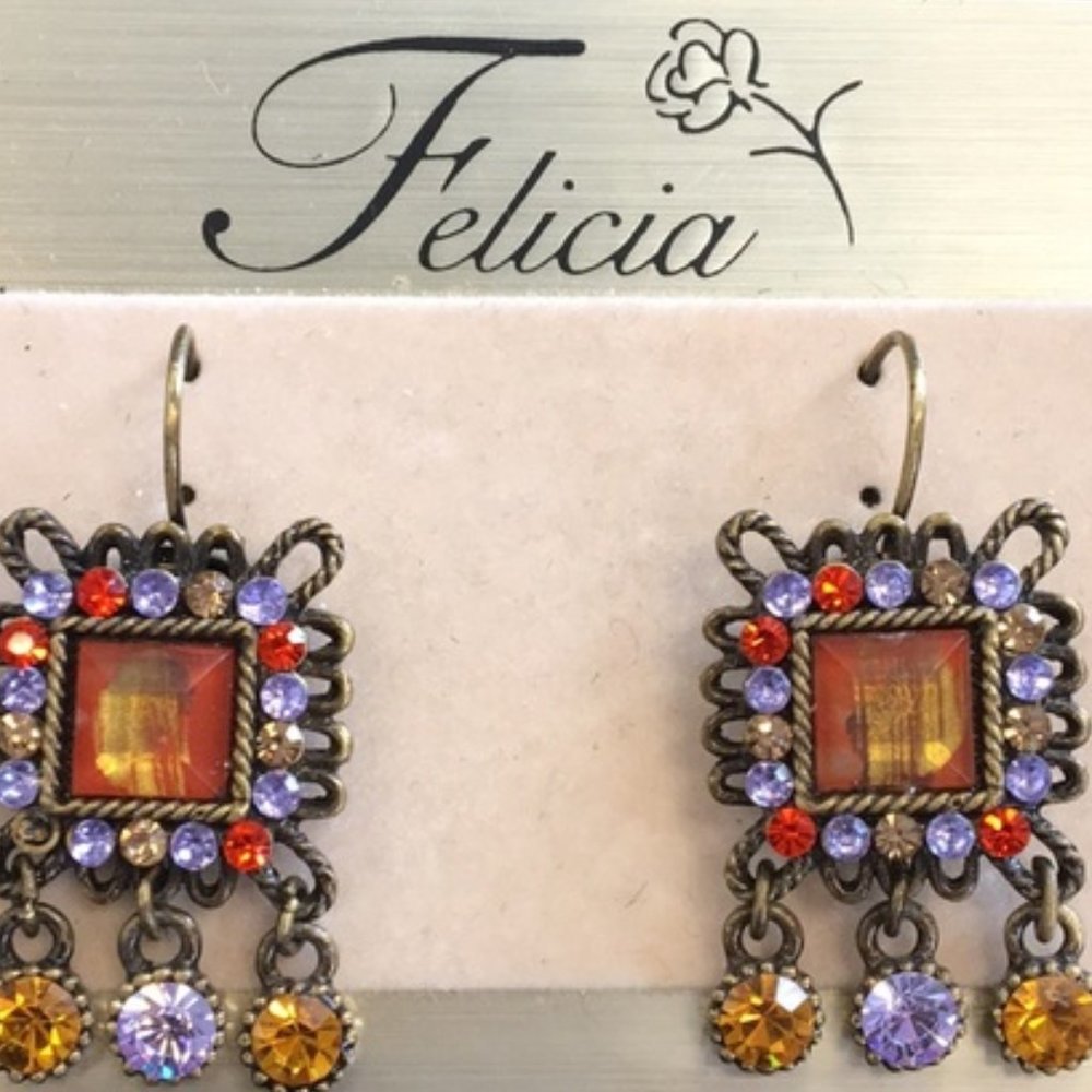 Felicia Topaz Multi Color Stone Earrings